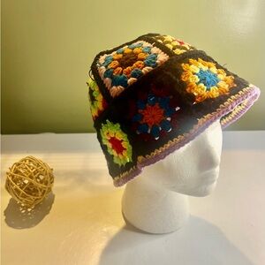 Colorful Crochet Patchwork Hat